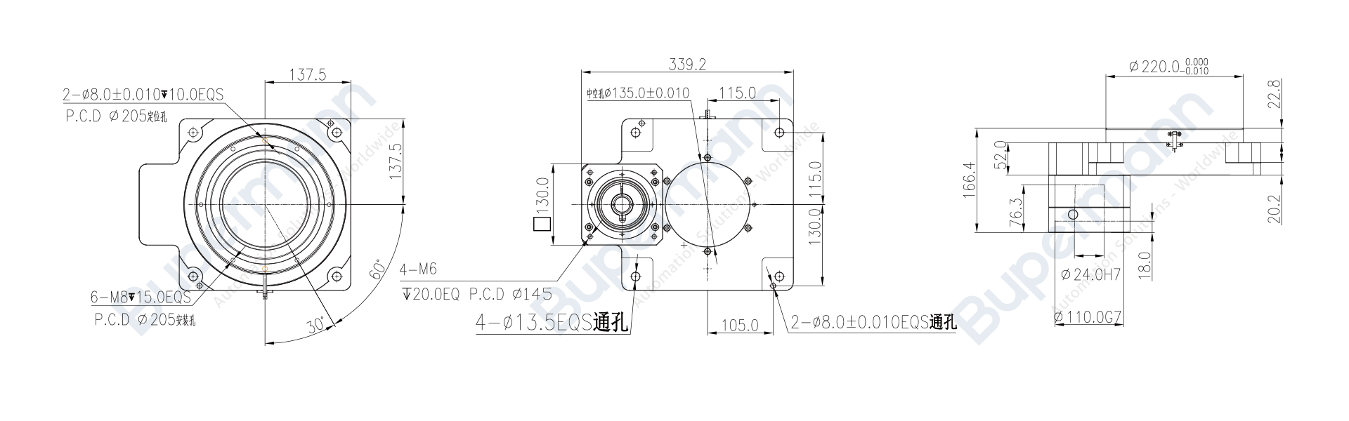 BPHP300中空旋轉平臺安裝圖紙.png BPHP300中空旋轉平臺安裝圖紙.png